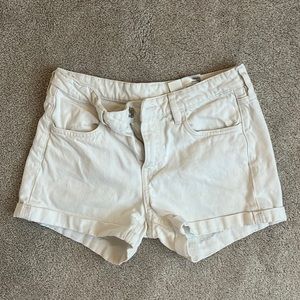 White denim shorts